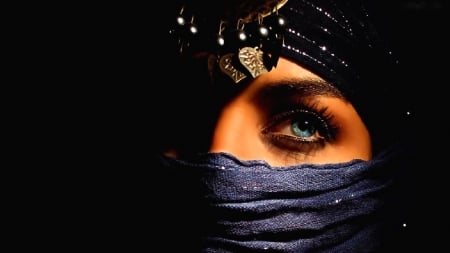 Eyes - Girl, Decoration, Shawl, Eyes