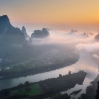 Sunrise in Guilin, China