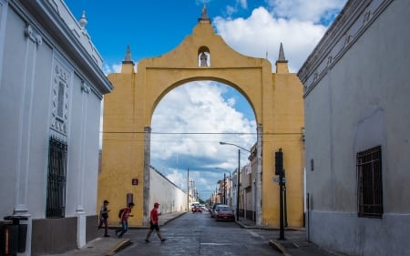 Dragones Arch in Mexico - mexico, arch, street, gate