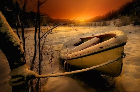 Sunset - Sunset, River, Sun, Coast, Boat