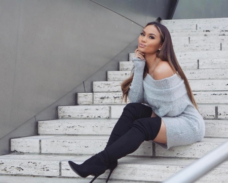 Daphne Joy - Black Boots, Stairs, Sexy, Babe