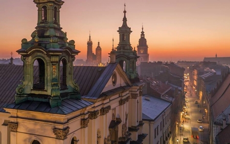 Krakow, Poland - street, poland, krakow, churches