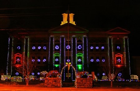 Clark County Courthouse - courthouse, christmas, hot springs, lights