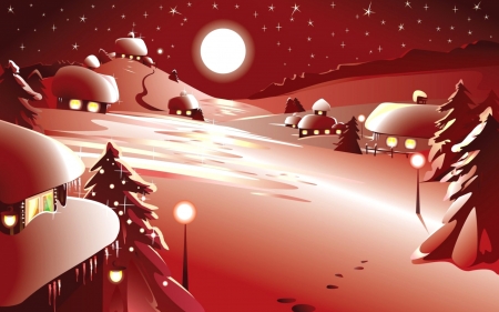 â¤ï¸ - winter, night, vector, snow