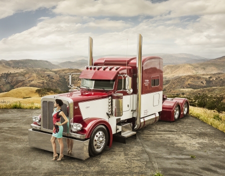 Peterbuilt - Red, Truck, White, Model