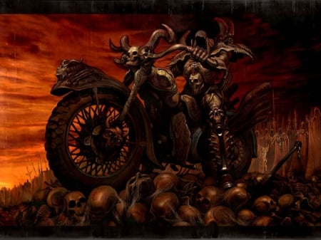 Ride to Hell - art, hell, ride, motorcycle