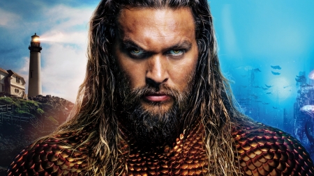 Aquaman 2018 - movie, fantasy, poster, aquaman, face, man, comics, actor, jason momoa