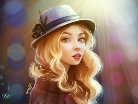 Girl - Girl, Face, Portrait, Hat, Coat