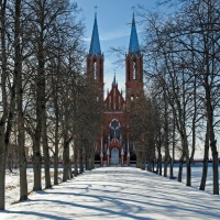 Avenue to Church in Liksna, Latvia