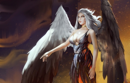 Fantasy Girl - Girl, Angle, Art, Wings