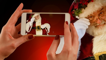 :-) - craciun, santa claus, christmas, white, manicure, hand, man, red, phone, photo