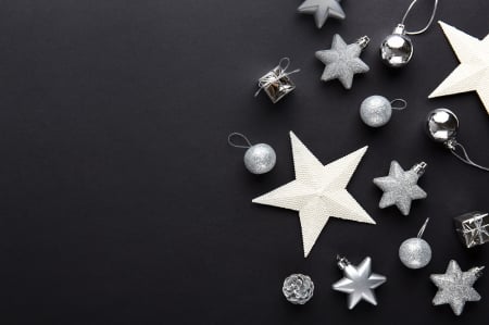 :-) - christmas, black, star, white, craciun, deco, card