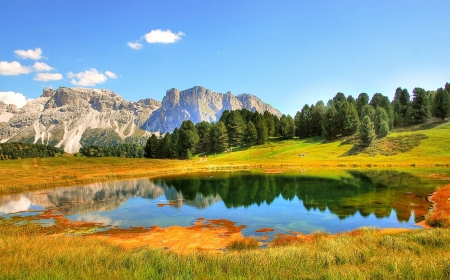 Dolomites - fun, nature, lake, forest, Dolomites, cool, mountain