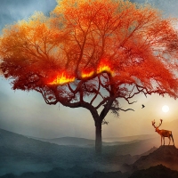 Burning tree