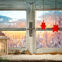 WINDOW CHRISTMAS SCENE