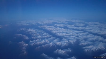 Above Anchorage, Alaska - white, sky, alaska, anchorage, montains, ice, blue, snow