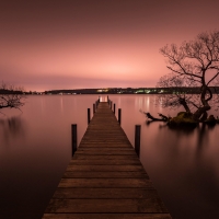 Pink Cityscape Silhouette