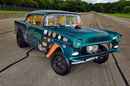 1955 Bel Air Gasser - classic, green, bowtie, gm