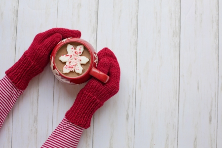 â™¥ - hands, abstract, coffee, pink, cup