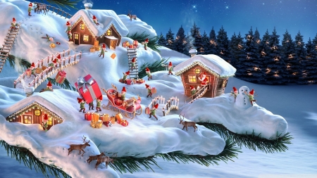 Mini Christmas Land - magical, pine, winter, fantasy, christmas, mini, forest, snow, tree, land