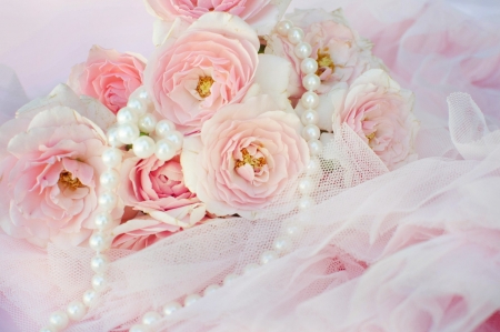 Pearls and roses - roses, pearls, elegant, photography