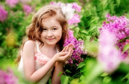 Little Girl - flowers, smile, girl, beauty