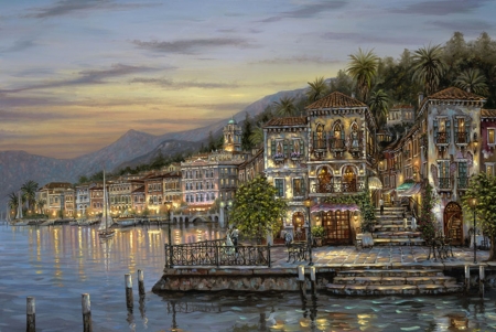 Bellagio - lakes, nature, beauty, art, paintings