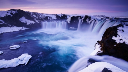 Godafoss waterfall - fun, river, nature, waterfall, Godafoss, cool