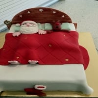 Santa And Rudolph Sleeping Cake