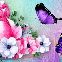 Peonies and Butterflies