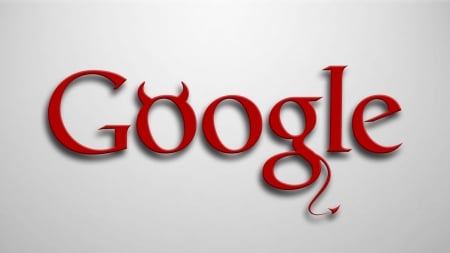 :) - minimalism, google, funny, red, demon, horns