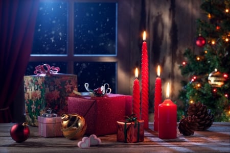 â¤ï¸ - window, candles, winter, gifts, christmas