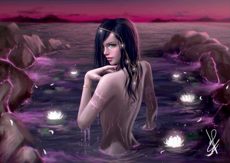 Mermaid - paulina bochniak, water, summer, girl, pink, frumusete, mermaid, vara, luminos