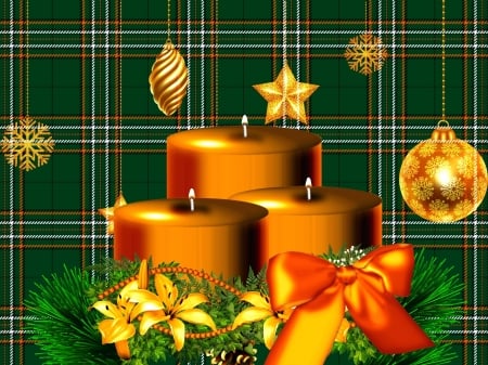 Merry Christmas - golden, merry christmas, christmas, christmas candles