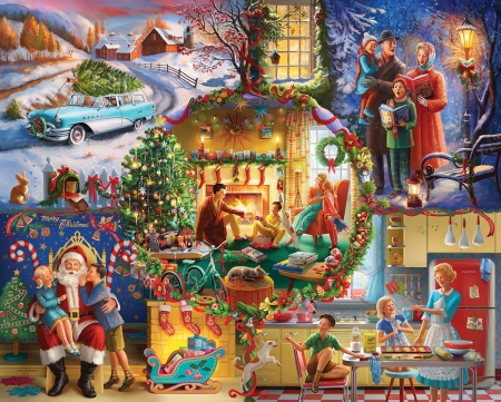 Christmas traditions - traditions, santa, collage, craciun, christmas