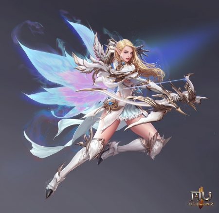 Fairy - fantasy, seunghee lee, archer, girl, fairy, pink, luminos