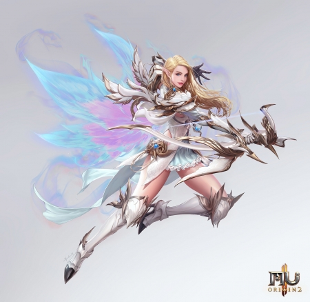 Fairy - seunghee lee, archer, wings, girl, fairy, pink, luminos