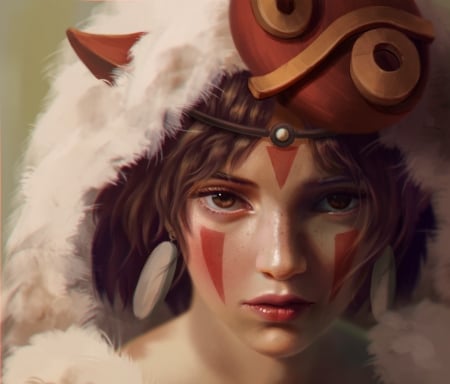 Princess Mononoke - princess, girl, luminos, mononoke hime, fantasy, phuong sammy