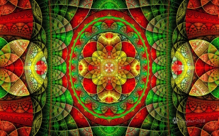 Christmas Fractal - abstract, digital art, Christmas, fractal