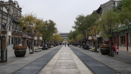 Near Tian'an Men Square, Beijing, China - square, beijing, sky, china, trees, men, tianan, road