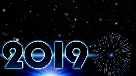 2019 - new year, glow, 2019, holiday, fireworks, shine, firefox theme, sparkle