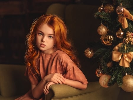 Little Girl - photograph, decoration, child, blue eyes, girl, christmas