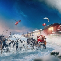 Santa meets Polar Express