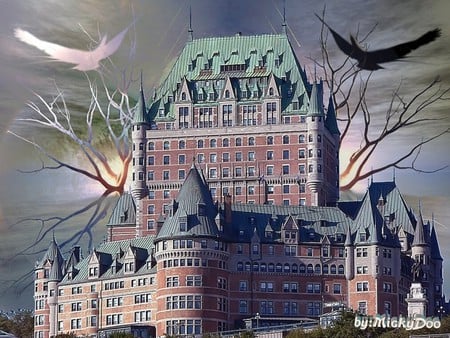 Château Frontenac - quebec, ancient, monument, collage, hotel, castle