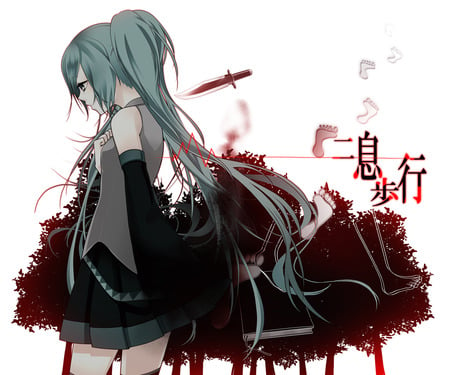 Miku's Blade - hatsune miku, knife, vocaloid