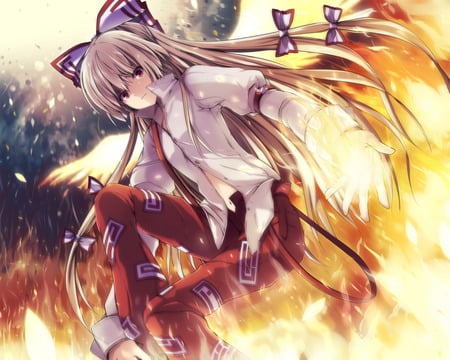 fujiwara no mokou - anime, fujiwara no mokou