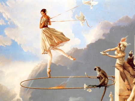 fantasy  ballet - ballerina, monkey, circus