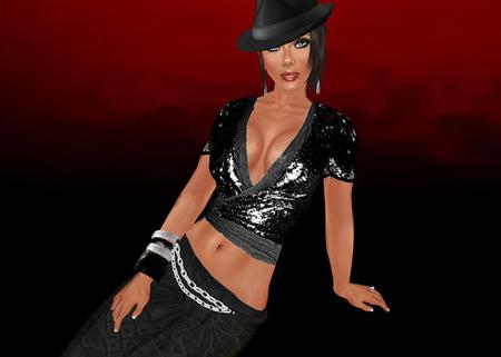 Lady in Black - lady, fantasy, abstract, hat