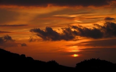 Sunset - clouds, skies, sunset, nature, landscape, sun