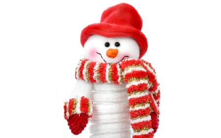 Snowman with red hat - snowman with red hat, new, wall